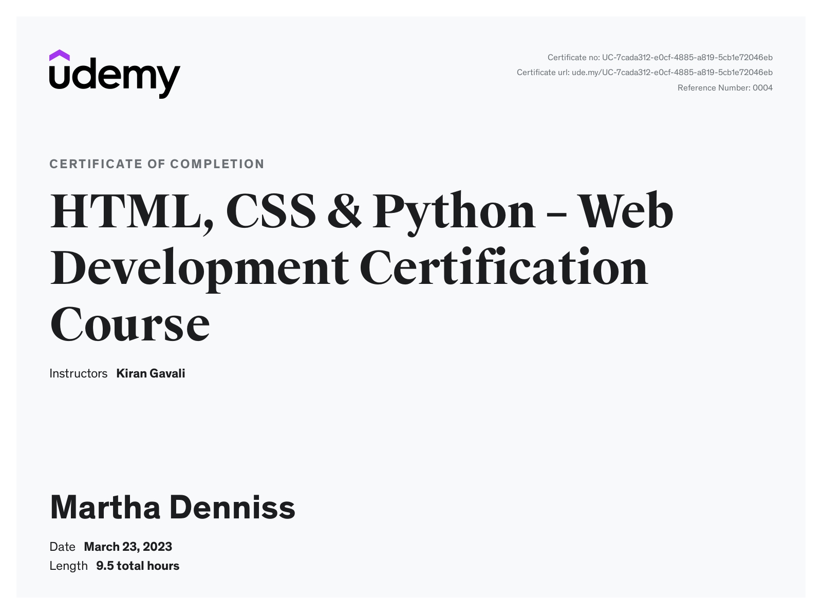 Udemy Certification 3